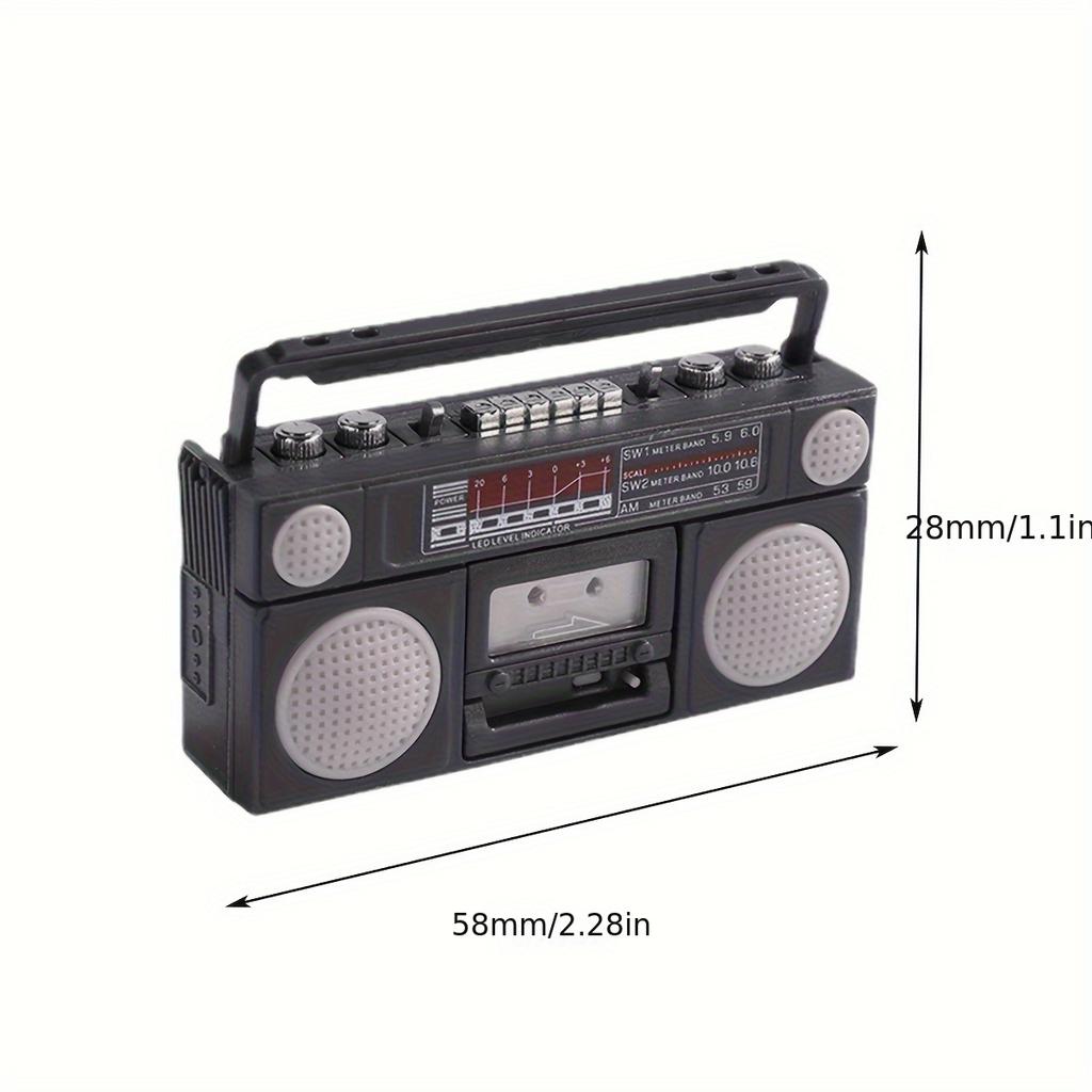 1 Classic Radio Doll House Mini Simulation Model Miniature Model Mini Simulation Retro Recorder Mini Model Gift