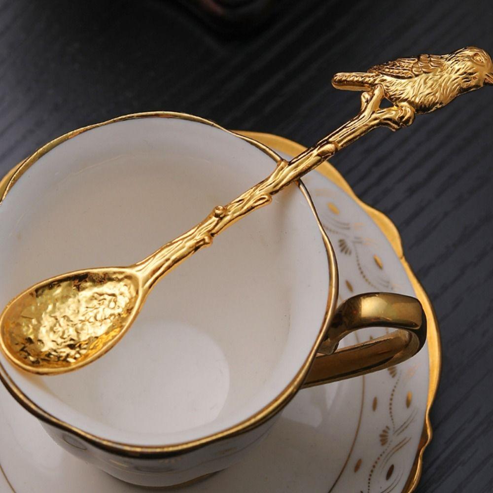 Vintage Königlicher Stil Dessertlöffel Teelöffel Eiswerkzeuge Neu Kaffeelöffel Weihnachtsgeschenk