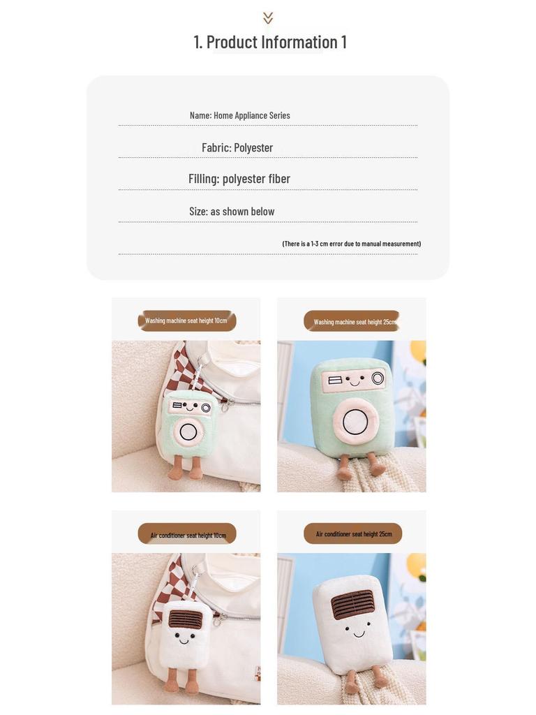 Hobby Home Appliance Miniatures: Air Conditioner, Washing Machine, Hair Dryer, Rice Cooker, Stuffed Animal Doll, Plush Toy Pendant