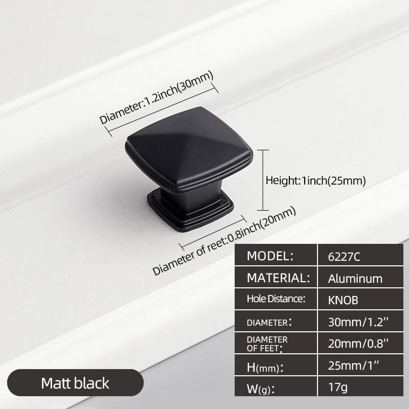Oukali Hot Sales Modern Furniture Cabinet Handle Drawer Kitchen Wardrobe Dresser Matt Black Knob Handles