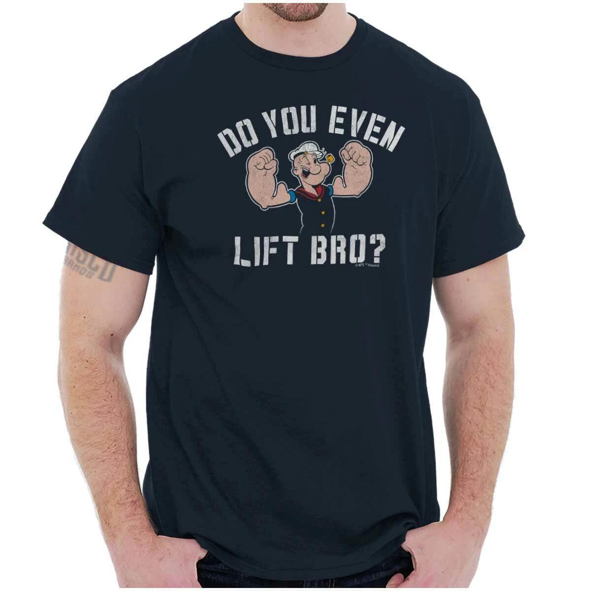 Do You Even Lift Gym Workout Popeye Funny Womens or Mens Crewneck T Shirt Tee M