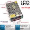 Dual-Output Voltage Switching Power Supply: 5V/12V/24V, 60W/120W/200W