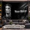 Tapeçaria de Parede com Nome Personalizado Padrão Cristiano Ronaldo Tecido Impresso Personalizado Decoração de Parede