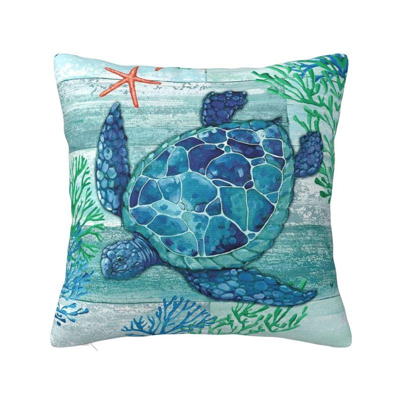 Ocean Sea Turtle Cushion Cover X Cm Polyester Velvet Throw Pillow Case For Sofa Chair Decoration Bedding Pillowcase