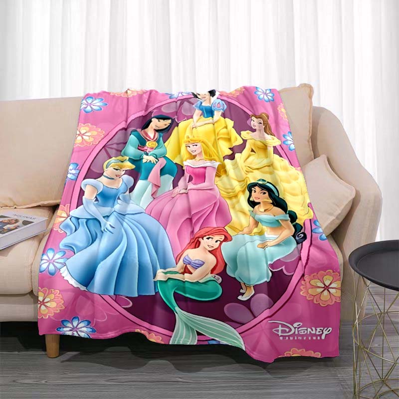 A Variety of Disney Princess Cartoon Blankets, Suitable for All Seasons, for Children and Adults, A Luxurious Gift Choice.