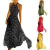 Rochie halter pentru femei, sexy, cu tiv larg, cu imprimeu cu buline, rochie pentru banchet