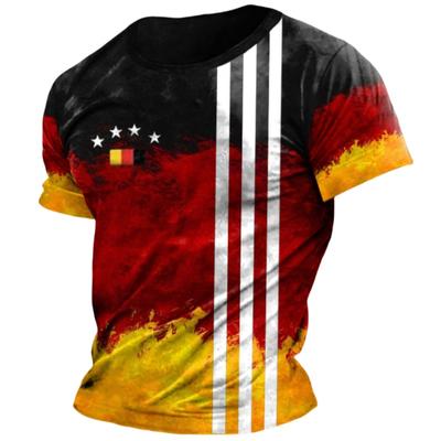Germany Men's T-Shirt Deutschland Flag Print O-Neck Short Sleeve Loose Tee Shirts Streetwear Summer Men's Handsome Clothing