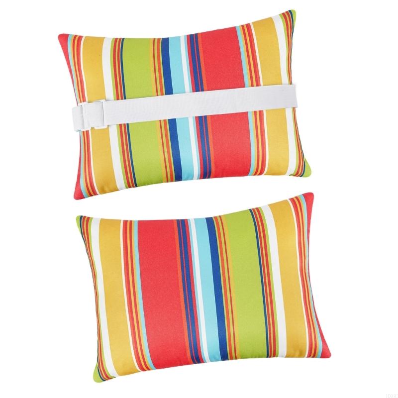 2Pcs Beach Pool Lounger Cushion Waterproof Headrest Pillow For Outdoor Furniture HX6C