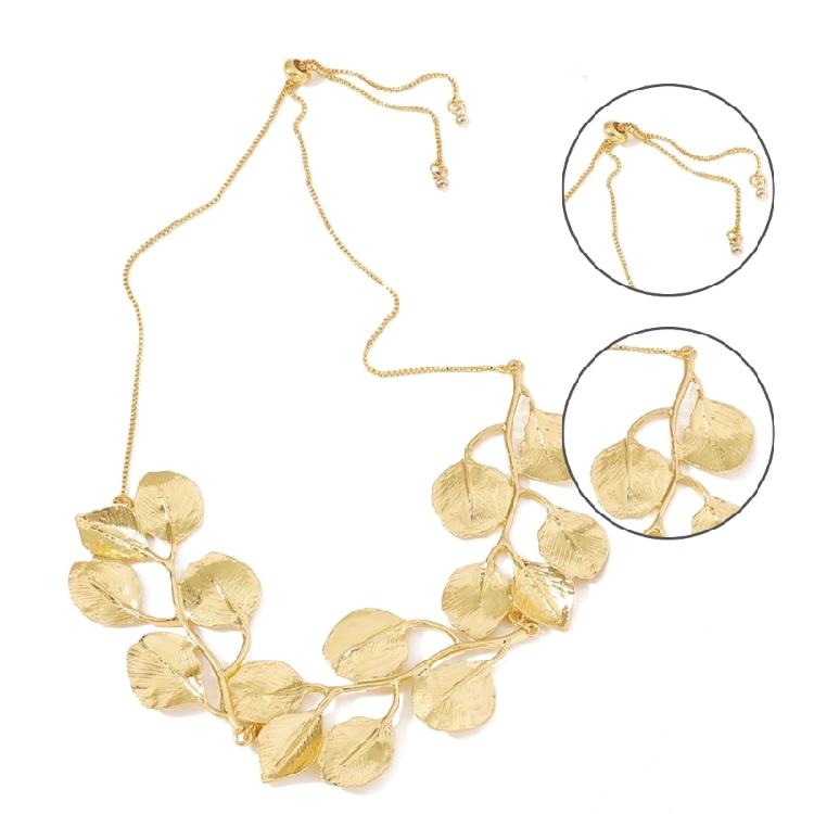 Gold and Silver Color Ginkgos Leaf Choker Necklace Earrings for Women Elegant Designs Suitable for Various Occasion