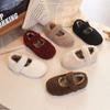 Girls' Furry Shoes for Autumn and Winter, Lamb Wool Children's Cotton Shoes, Plush Warm Baby Loafers, Little Girls' Princess Shoes