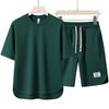 Lässige Sportbekleidung Herren Sommer Walf Kariertes Kurzarm-T-Shirt und Shorts 2-teiliges Set Koreanischer Trendiger Streetstyle