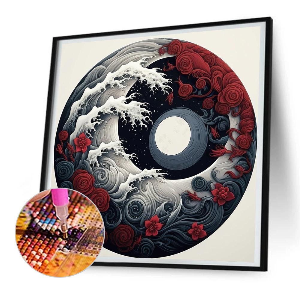 

2pcs 5D DIY Full Round Drill Diamond Painting Flower Kit Home Decor Art 30x30cm