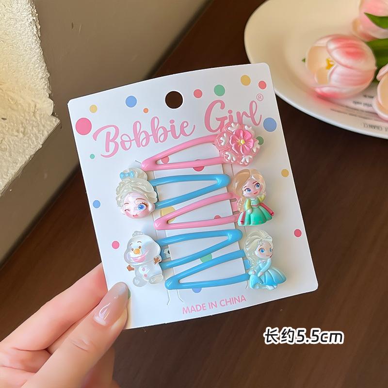 Princess Elsa Children'S Hairpin Cute Super Cute Girl Bangs Hair Band Bb Clip Baby Forehead Broken Hair Card Hair Accessories