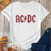 Summer Women Cotton T-Shirt  Graphic Clothing Men Fashion Letter ACDC Printing Tops Tees Female Casual Streetwear