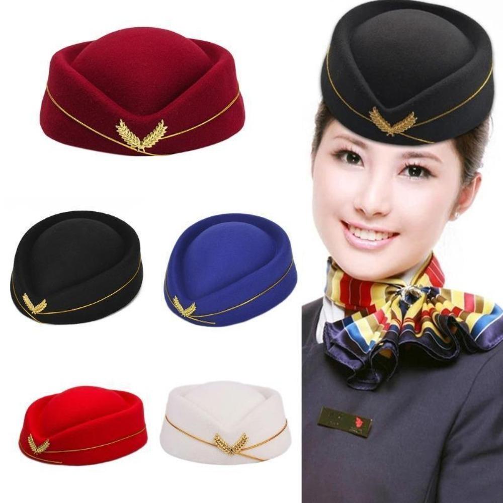 High-quality Costume Accessories Work Cap Party Hats Stewardess Hat Air Hostesses Hat Beret Hat
