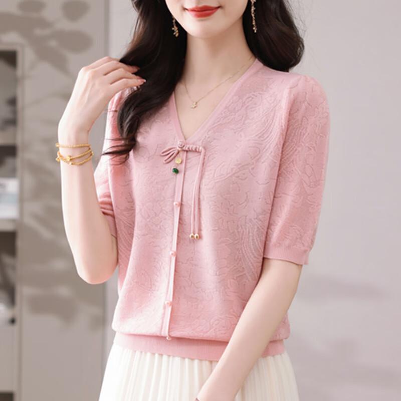 XUEXI Women s Chiffon Short Sleeve Blouse 3XL