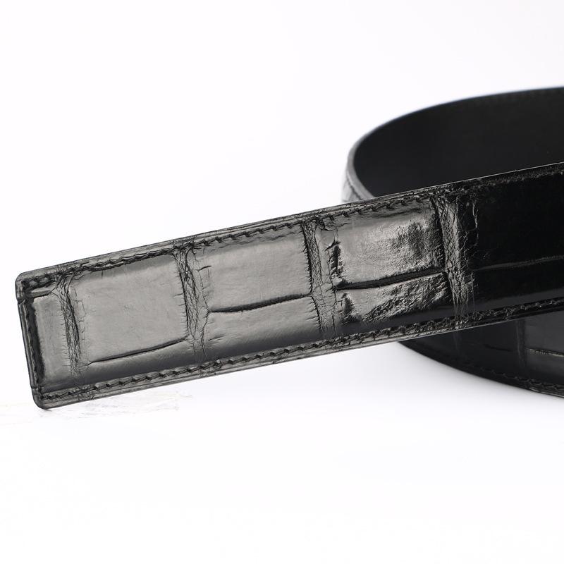 Headless Belt Men's Crocodile Belly Belt Plate Buckle Needle Buckle Belt Men's Business Casual Leather Belt