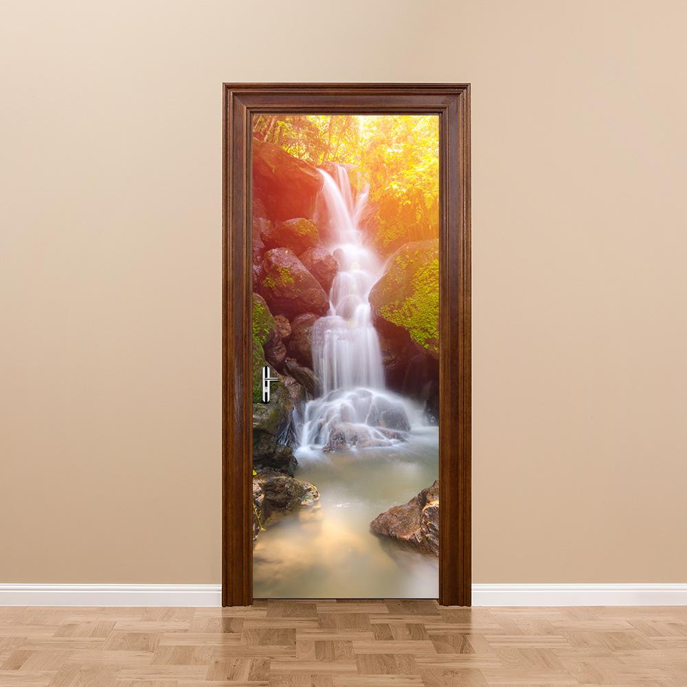 Landscape Door Stickers 3D Removable Self Adhesive Sticker Natural Scenery Wallpaper PVC Art Murals for Doors Modern Home Decor