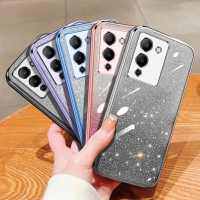 Étui à paillettes dégradé de placage de mode pour Infinix Note 12 Pro 20 30 Smart 8 7 Hot 30 30i Play Tecno Spark GO couverture arrière en Silicone