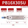 AirTAC Mini Pen-Type Pneumatic Cylinder PB16/10/12/16*10X15X20X50X75SUX100
