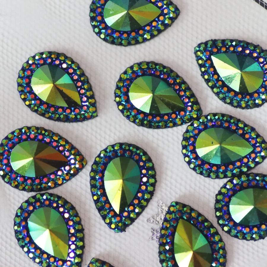 25Pcs13 * 18mm Pointed Water Droplet Shaped Resin Diamond DIY Jewelry Accessories, Clothing Bags, Inlaid Creative Accessories