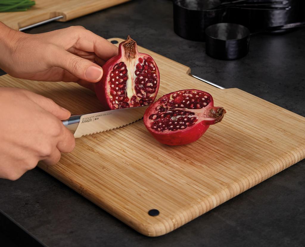 Joseph Joseph Folio Bamboo Cutting Board 38 X Made of with Stainless Steel Storage Kitchen Utensils for Cutting and Natural Materials 3-Piece Set,