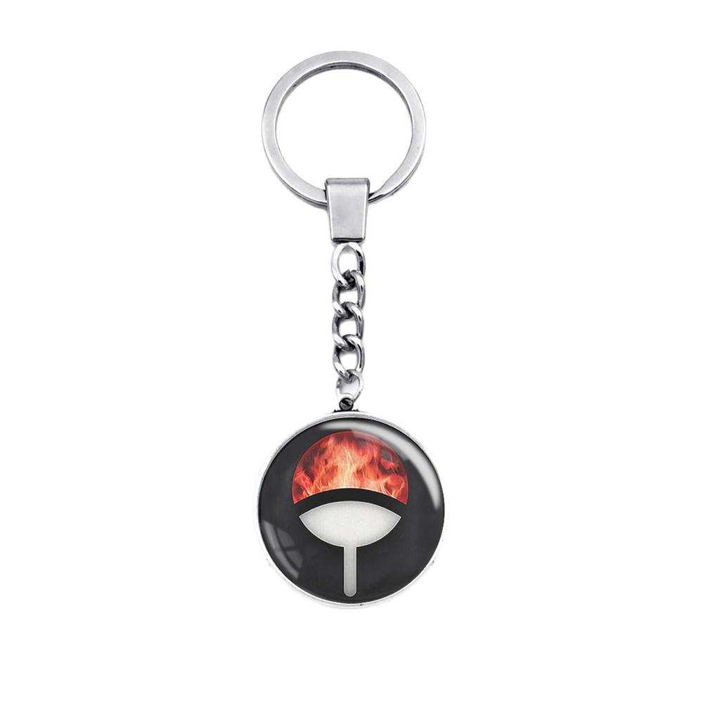 Naruto Sharingan Time Gem Silver Keychain Ornament