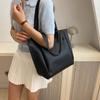 Litchi Pattern Soft PU Leather Tote Bag for Women Large Capacity Zippered Shoulder Shopper