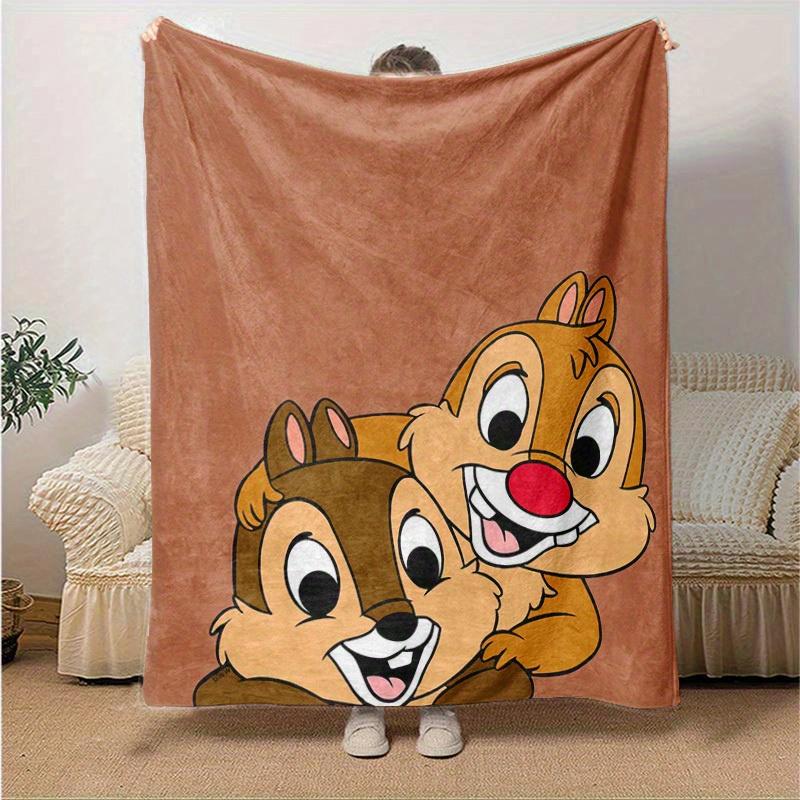 1 pezzo, Coperta 'Chip 'n' Dale' Morbida e Calda per Arredamento Casa, Copridivano, Uso Esterno, Viaggio, Campeggio, Auto, Spiaggia, Perfetta per il Sonnellino in Ufficio