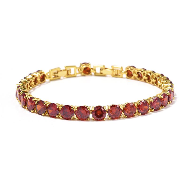 Super Flash Zircon Bracelet 6mm Multicolor Optional Jewelry Bracelet Platinum Plated Ladies Diamond Bracelet