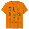 T-shirt Unisex Variazioni Floreali Fiori Selvatici Britannici Grafica Retro Cool