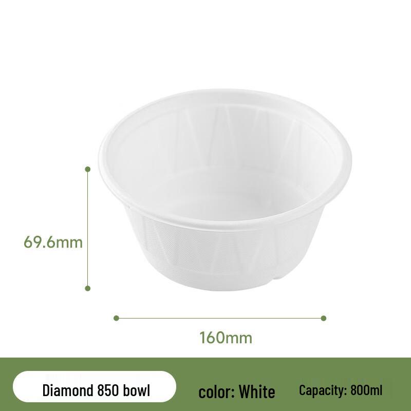 Disposable Sugarcane Pulp Diamond Food Bowl