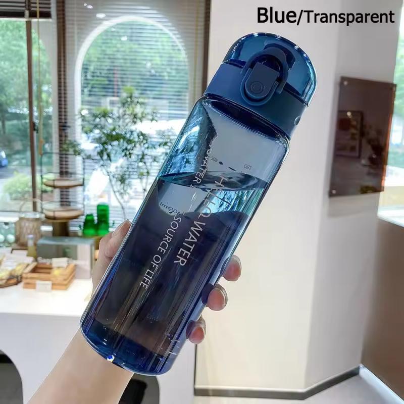 780ml Sports Transparent Water Bottle Portable Gym Travel Clear Leakproof Drinking Bottle Frosted Bottle 701-800ml