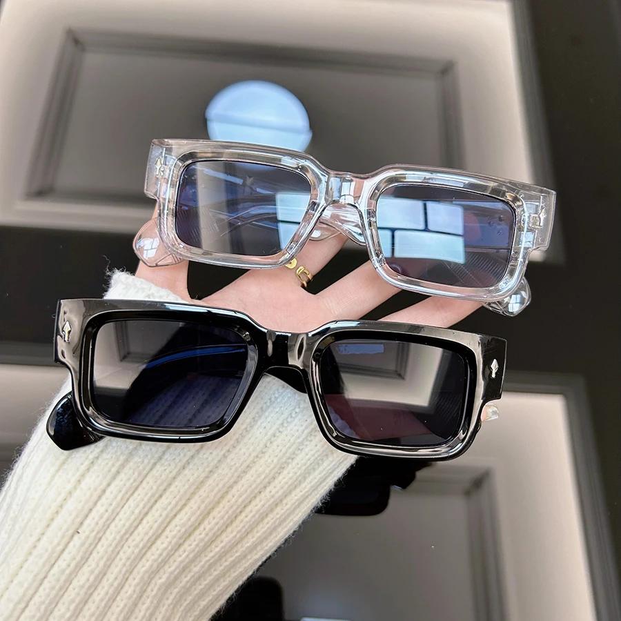 Fashion Square Sunglasses Men Women Brand Designer Retro Sun Glasses Male Female Rectangle Frame Vintage Rivet