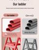 Multifunctional Folding A-Frame Ladder: Indoor Thickened Small Step Ladder with 3-4 Steps & Flower Stand