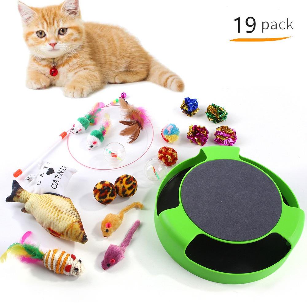 Mouse Shape Balls Pet Cat Toys Set Foldable Cat Tunnel Toys Funny Cat Stick  Kitten Training