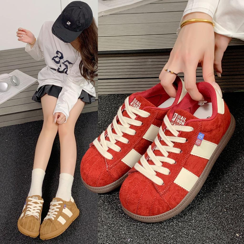 Soft-soled lightweight German training shoes women's 2025 autumn new versatile lace-up casual shoes students look thin and popular Forrest Gump shoes