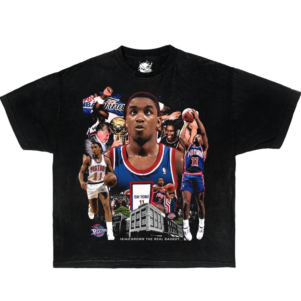 ISIAH THOMAS Boxy Vintage Shirt Graphic T-shirt Oversized Streetwear Y2K Unisex
