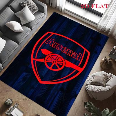 Arsenal Logo Teppich für Wohnzimmer Schlafzimmer Zuhause Sofadekoration, Kinderspiel Rutschfeste Bodenmatte