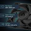 ARCTIC P12 Pro PST Powerful Premium 120mm PWM Fan with 0 RPM Fluid Dynamic Black - Fan, Y-Cable Splitter, 600-3000 RPM, 5% PWM, Bearing, 4-Pin -