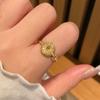 Vietnamese Gold Auspicious Cloud Peace Buckle Gourd Ring: Women's Chinese Heritage Charm.