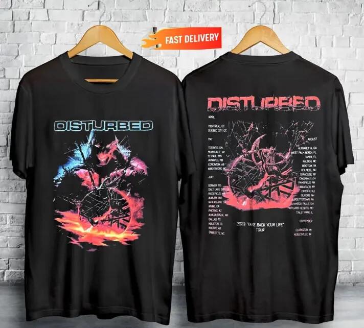 RARE!! Disturbed Music Band 2024 Tour Take Back Your Life T-Shirt Gift For Fans Unisex T-Shirt L