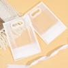 10Pcs Clear Plastic Gift Bag with Die Cut Handles Reusable PP Flower Bag with Ribbon for Wedding Bridal Birthday Party Business