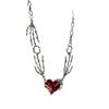 Red Heart Gothic Necklace Thorn Love Heart Necklace Creative Skull Claw Pendant  Y2K Accessories