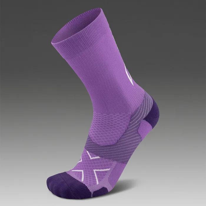 (Unisex) Vector Light Cushion Crew Socks Purple_UA7005ETHT-WHT