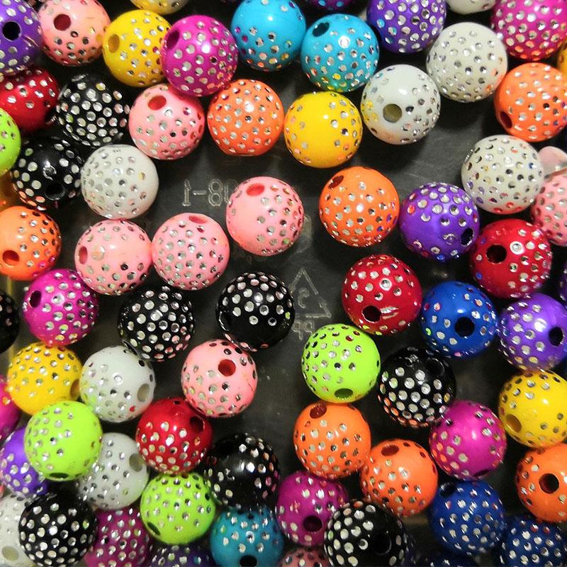 40Pcs 8mm Fashion Shiny Rhinestone Loose Beads DIY Jewelry Findings