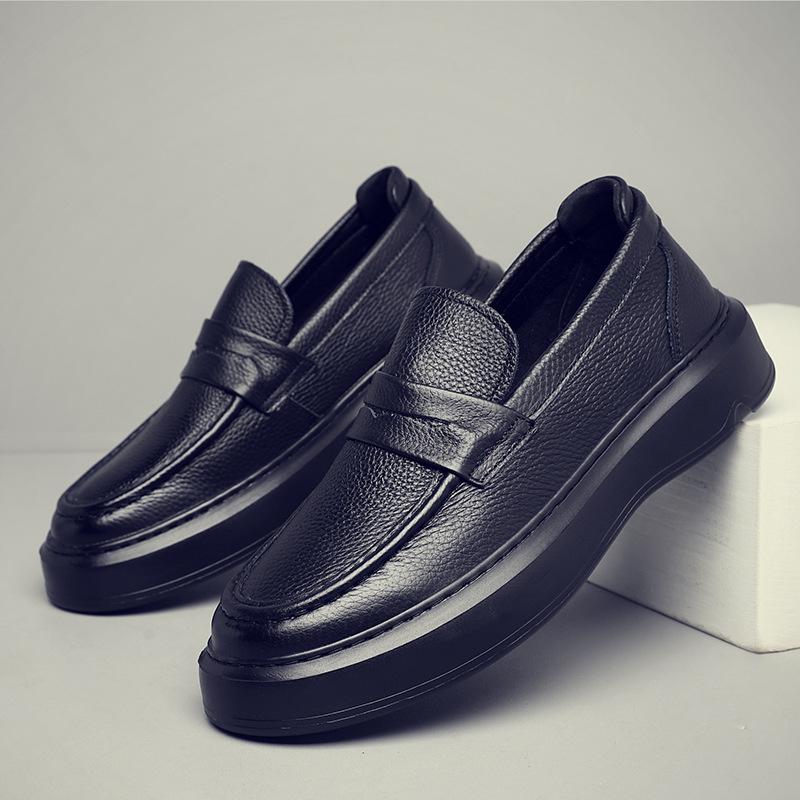 Men's Summer Loafers, New Soft Leather One-pedal Single Casual Leather Shoes, Business First-layer Cowhide Versatile Models