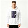 Men Anime Printed Pullover Hoodie Casual Long Sleeve Sweatshirt with Iguro Obanai Pattern