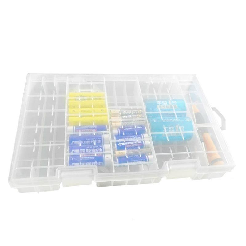 Suport pentru baterii durabile pentru AA AAA CD 9V, recipient mare, portabil, transparent, rezistent la praf, cutie de depozitare pentru baterii, carcasă din plastic
