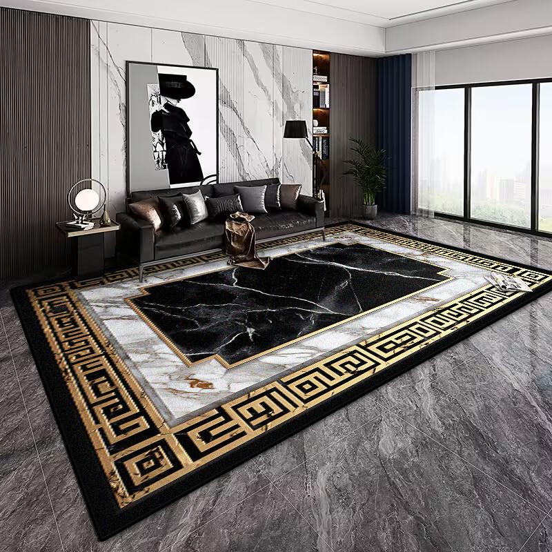 Marmer Zwart Goud Tapijt voor Woonkamer Decoraties Bank Tafel Grote Vloerkleden Hal Balkon Lange Vloermat Antislip Deurmat